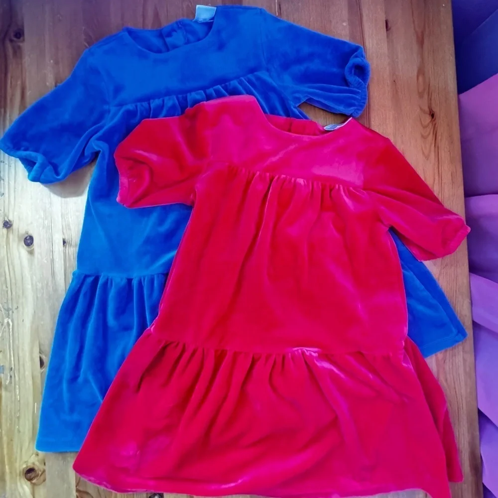 Hanna Anderson velour dress bundle